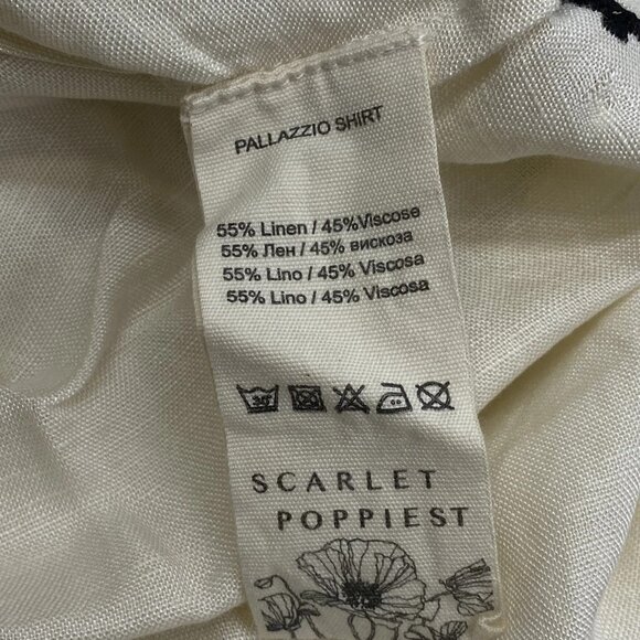 Scarlett Poppies Women’s Pallazzio Long Puff Sleeve Shirt Size XS Antique White - Picture 7 of 14